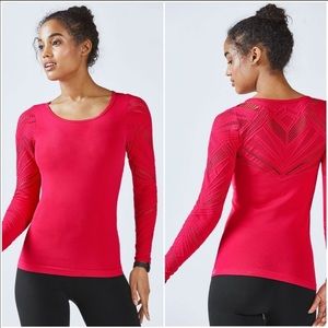 Fabletics Isabella Seamless Long Sleeve MED Pink